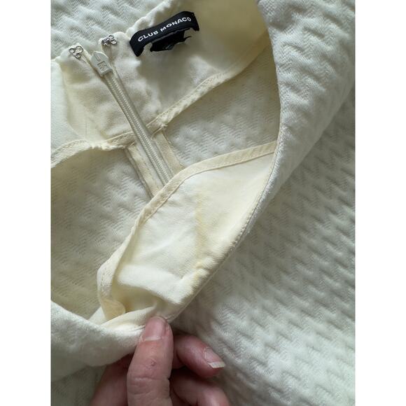Club Monaco Cream/White Long Sleeve Textured Dress Size 0 - Picture 6 of 7